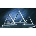 8" Triangle Optical Crystal Award w/ Rectangle Base